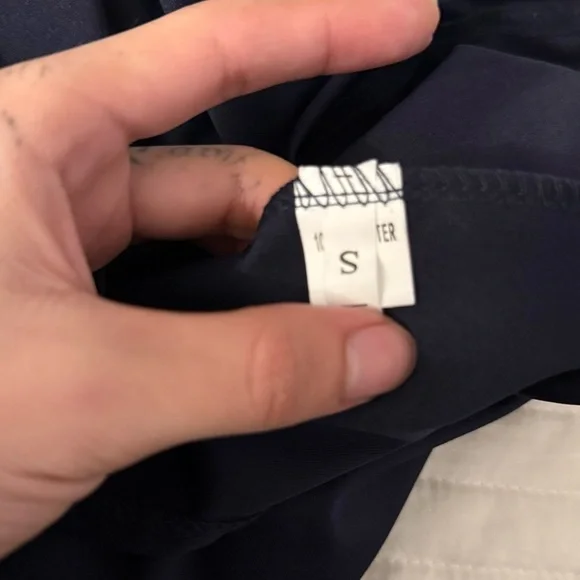 Navy Blue Fit & Flare Dress S | Soft Y2K Minimalist A-Line - Picture 3 of 5